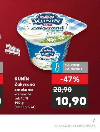Kaufland Kunín zakysaná smetana nabídka