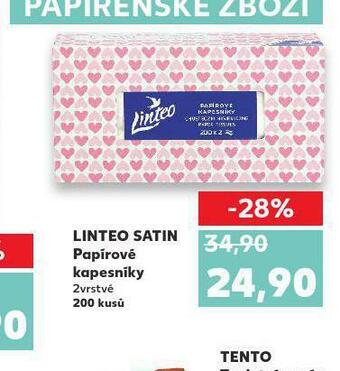 Kaufland Linteo satin papírové kapesníky nabídka