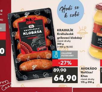 Kaufland Krahulík krahulecké grilovací klobásy nabídka