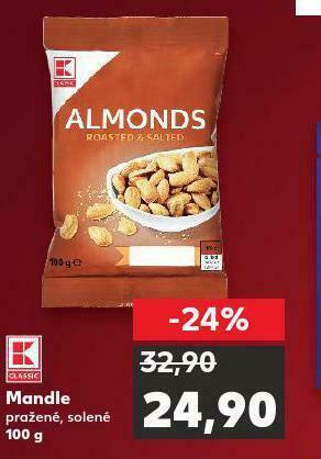 Kaufland Mandle pražené, solené nabídka