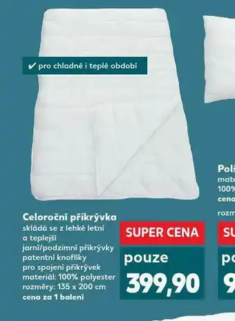 Kaufland Celoroční přikrývka 135 x 200 cm nabídka