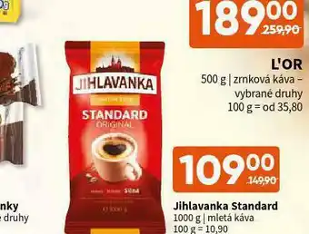 Terno Jihlavanka káva nabídka
