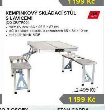 Kempinkový skládací stůl s lavicemi