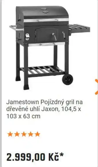 OBI Jamestown Pojízdný gril na dřevěné uhlí Jaxon, 104,5 x 103 x 63 cm nabídka