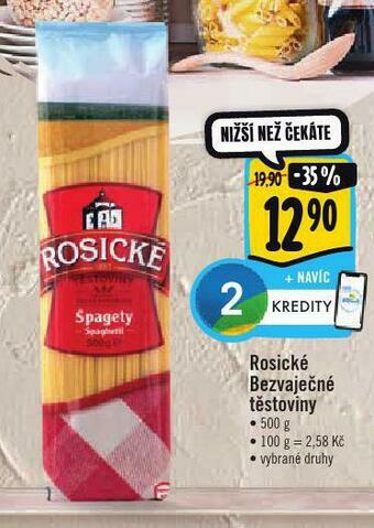 Albert Rosické bezvaječné těstoviny nabídka
