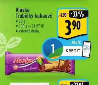 Alaska trubičky kakaové