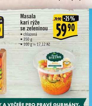 Albert Masala kari rýže se zeleninou nabídka