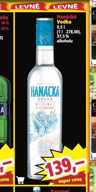 Norma Hanácká vodka nabídka