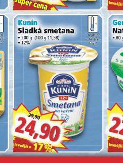 Norma Kunín sladká smetana nabídka