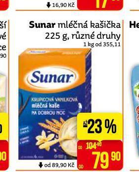 Teta Sunar mléčná kašička nabídka