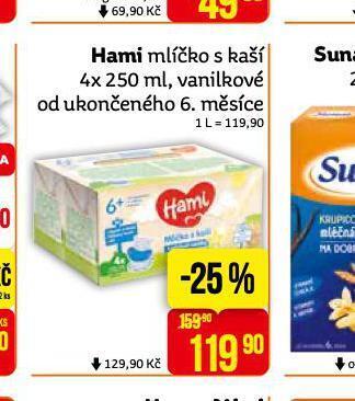 Teta Hami mlíčko s kaší nabídka