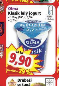 Norma Olma klasik bílý jogurt nabídka