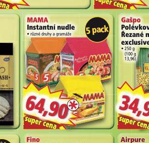 Norma Mama instantní nudle nabídka
