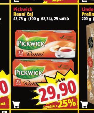 Norma Pickwick ranní čaj nabídka