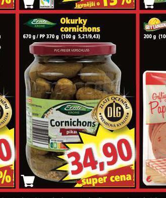 Norma Okurky cornichons nabídka