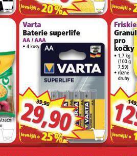 Norma Varta baterie superlife nabídka