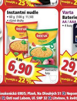 Norma Instantní nudle nabídka