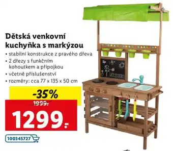 Lidl Dětská venkovní kuchyňka s markýzou rozměry: cca 77 x 135 x 50 cm nabídka