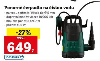Lidl Ponorné čerpadlo na čistou vodu nabídka