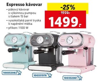 Lidl Espresso kávovar nabídka