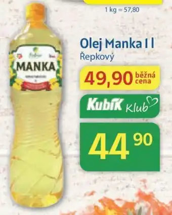 Kubík potraviny Olej Manka 1l nabídka