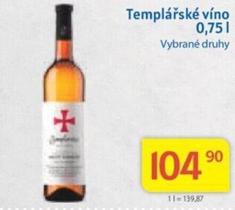 Kubík potraviny Templářské víno 0,75l nabídka