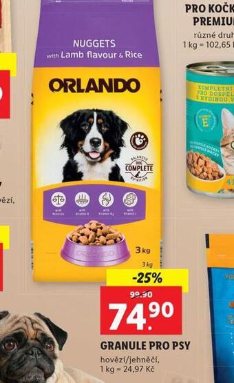 Lidl Orlando granule pro psy nabídka