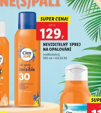 Lidl Cien sun neviditelný sprej na opalování nabídka