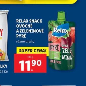 Lidl Relax snack ovocné a zeleninové pyré nabídka