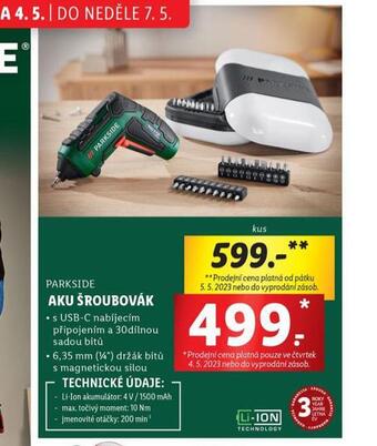 Lidl Aku šroubovák nabídka