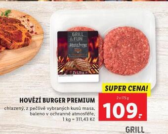 Lidl Hovězí burger premium nabídka