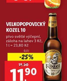 Lidl Pivo velkopopovický kozel 10 nabídka
