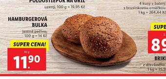 Lidl Hamburgerová bulka nabídka