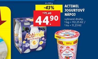 Lidl Actimel jogurtový nápoj nabídka