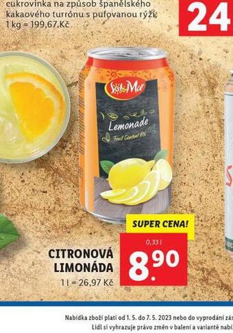 Lidl Citronová limonáda nabídka