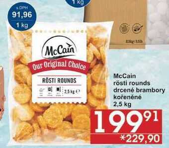 Jip Mccain rösti rounds drcené brambory kořeněné, 2,5 kg nabídka