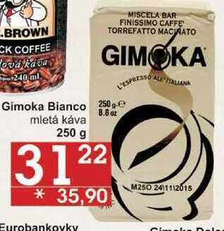 Jip Gimoka bianco mletá káva, 250 g nabídka