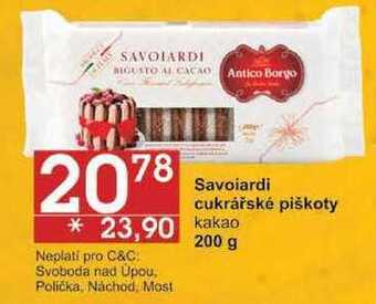 Jip Savoiardi cukrářské piškoty, kakao, 200 g nabídka