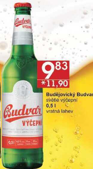 Jip Budějovický budvar světlé výčepní, 0,5 l nabídka