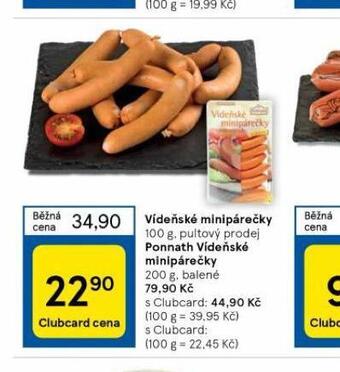 Tesco Vídeňské minipárečky nabídka