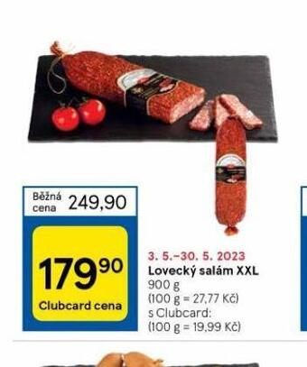 Tesco Lovecký salám xxl nabídka