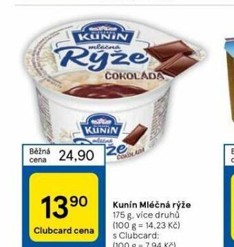 Tesco Kunín mléčná rýže nabídka