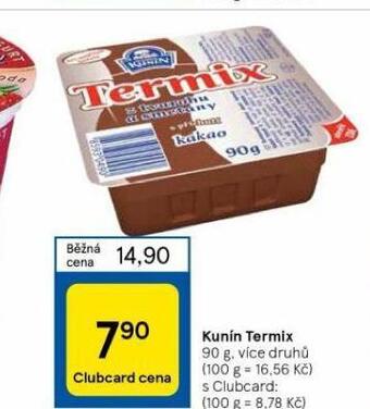 Tesco Kunín termix nabídka