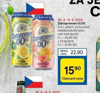 Tesco Zlatopramen 0,0% nabídka