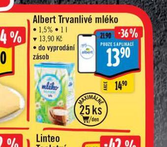Albert Trvanlivé mléko 1,5% nabídka