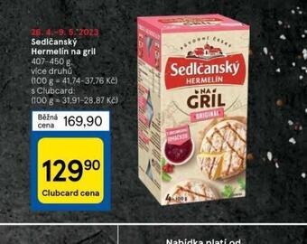 Tesco Sedlčanský hermelín na gril nabídka