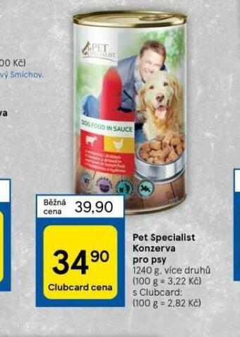 Tesco Pet specialist konzerva pro psy nabídka