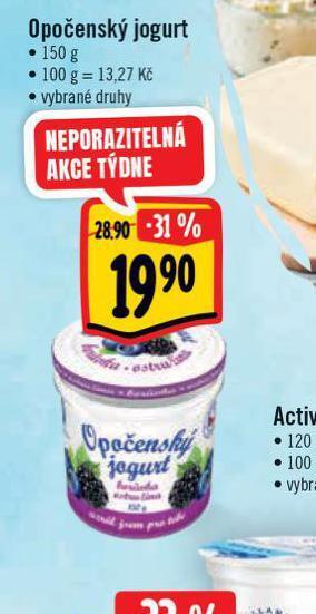 Albert Opočenský jogurt nabídka