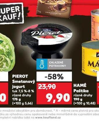 Kaufland Pierot smetanový jogurt nabídka