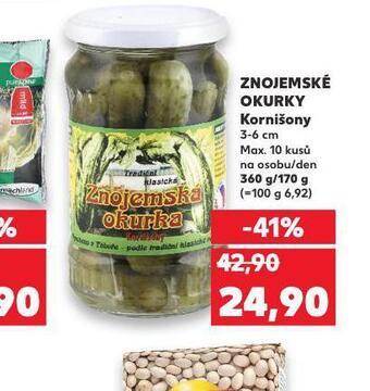 Kaufland Znojemské okurky kornišony nabídka